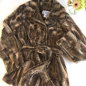 NWT Faux Fur Belted Jacket